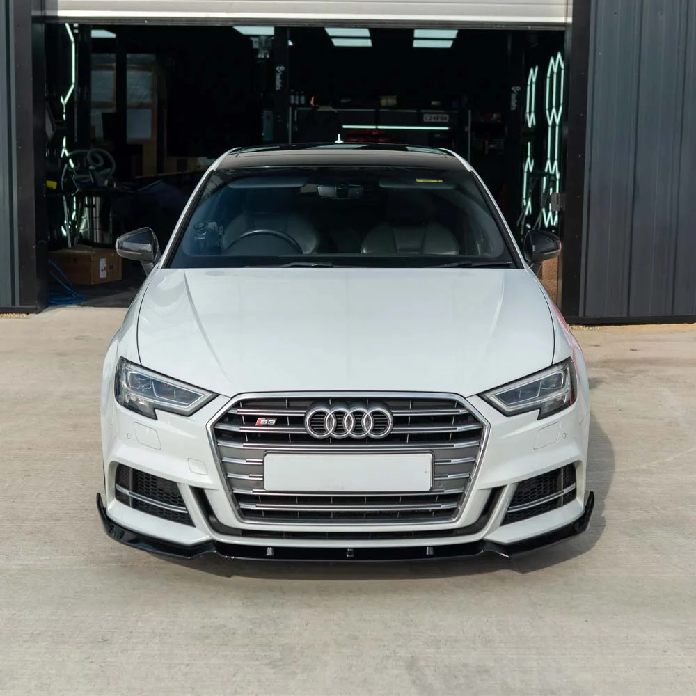 AUDI A3 S-LINE & S3 8V FACELIFT 2017-2020 GLOSS BLACK SPLITTER - V1