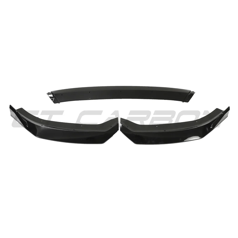 AUDI A3 S-LINE & S3 8V FACELIFT 2017-2020 GLOSS BLACK SPLITTER V2-Splitter-BLAK BY CT-CT Carbon - High-quality carbon fiber and gloss black aerodynamic parts for premium sports and luxury vehicles.