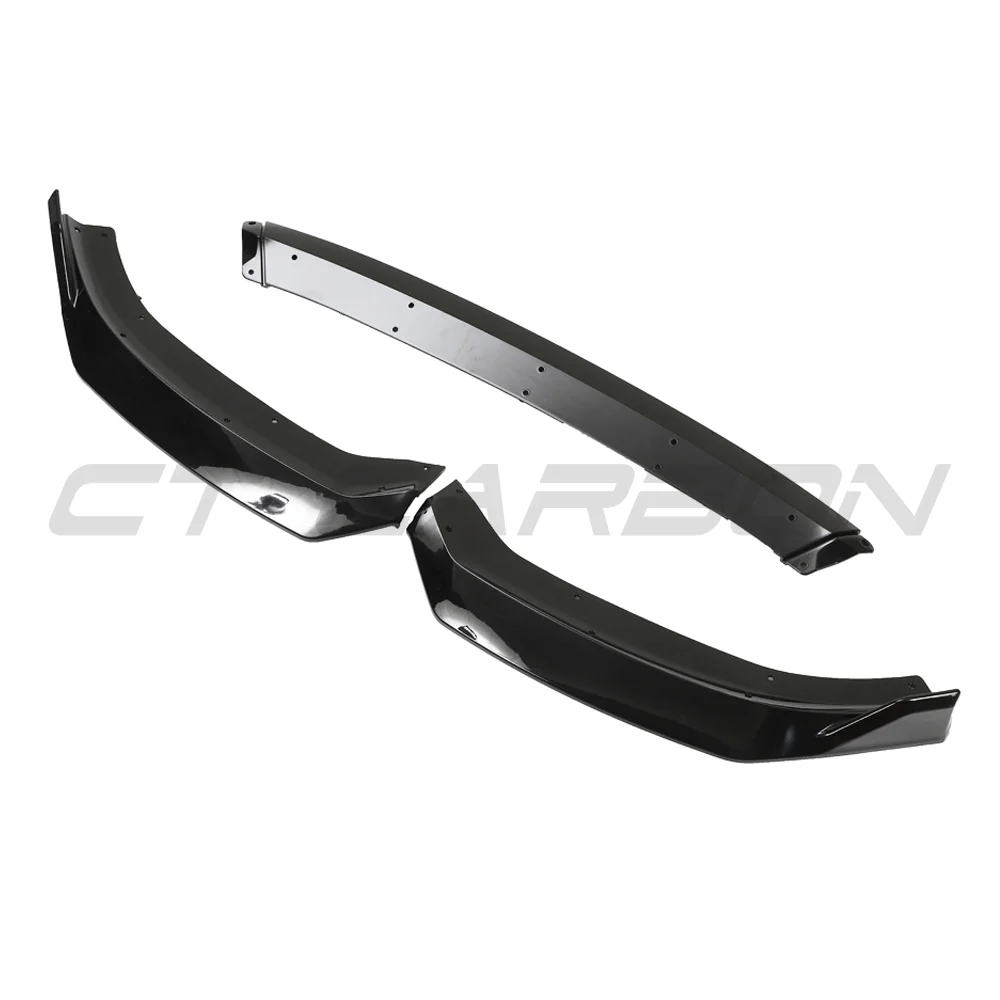 AUDI A3 S-LINE & S3 8V FACELIFT 2017-2020 GLOSS BLACK SPLITTER V2-Splitter-BLAK BY CT-CT Carbon - High-quality carbon fiber and gloss black aerodynamic parts for premium sports and luxury vehicles.