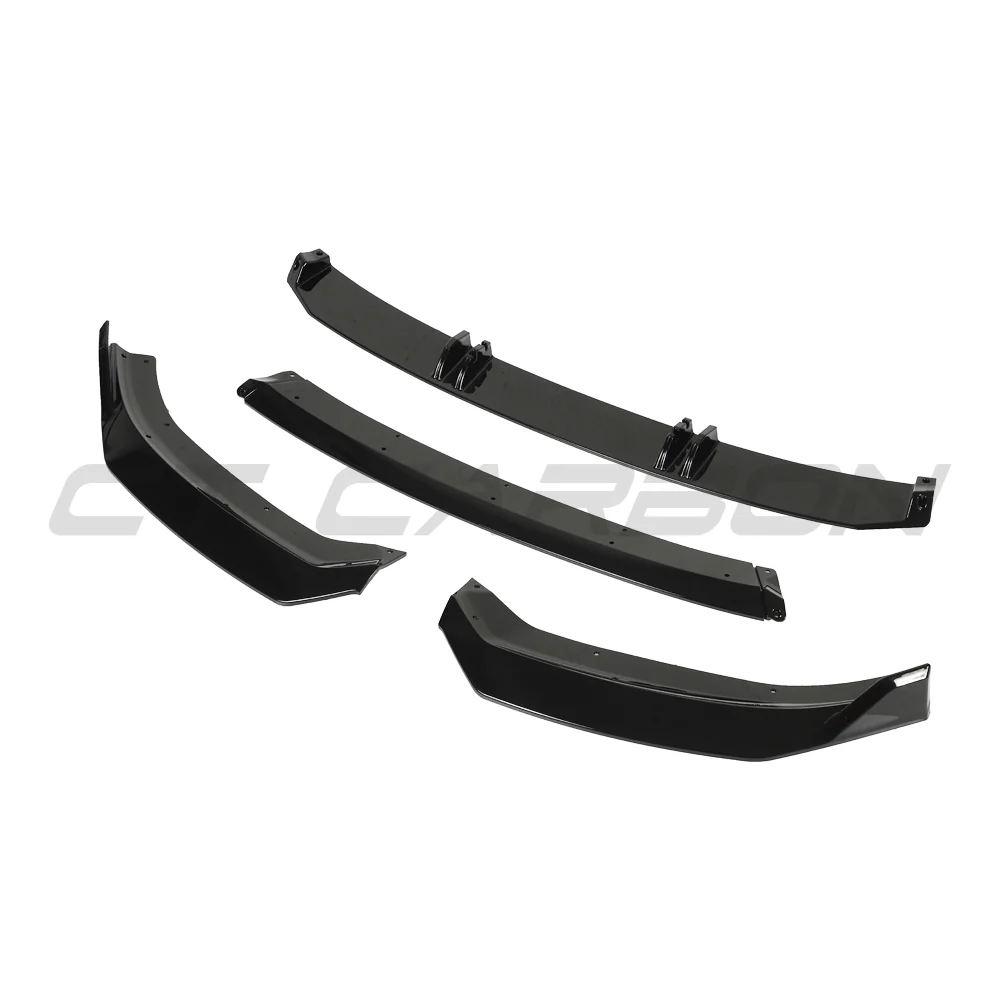 AUDI A3 S-LINE & S3 8V FACELIFT 2017-2020 GLOSS BLACK SPLITTER V3-Splitter-BLAK BY CT-CT Carbon - High-quality carbon fiber and gloss black aerodynamic parts for premium sports and luxury vehicles.