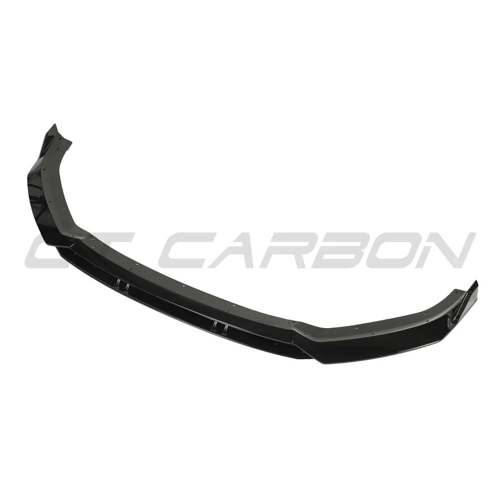 AUDI A3 S-LINE & S3 8V FACELIFT 2017-2020 GLOSS BLACK SPLITTER V3-Splitter-BLAK BY CT-CT Carbon - High-quality carbon fiber and gloss black aerodynamic parts for premium sports and luxury vehicles.