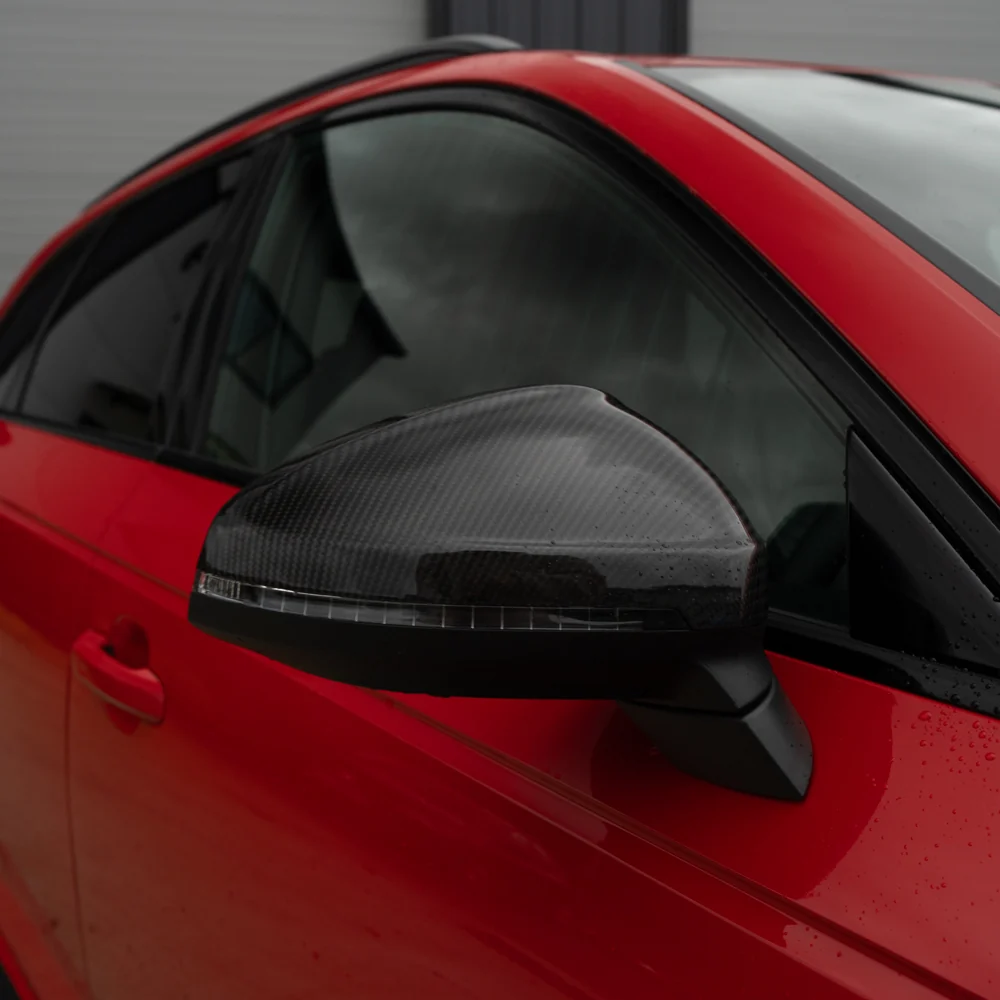 AUDI A4/S4/RS4/A5/S5/RS5 B9 2016-2025 PRE-PREG CARBON FIBRE MIRRORS - WITH LANE ASSIST-Accessories-CT CARBON-CT Carbon - High-quality carbon fiber and gloss black aerodynamic parts for premium sports and luxury vehicles.