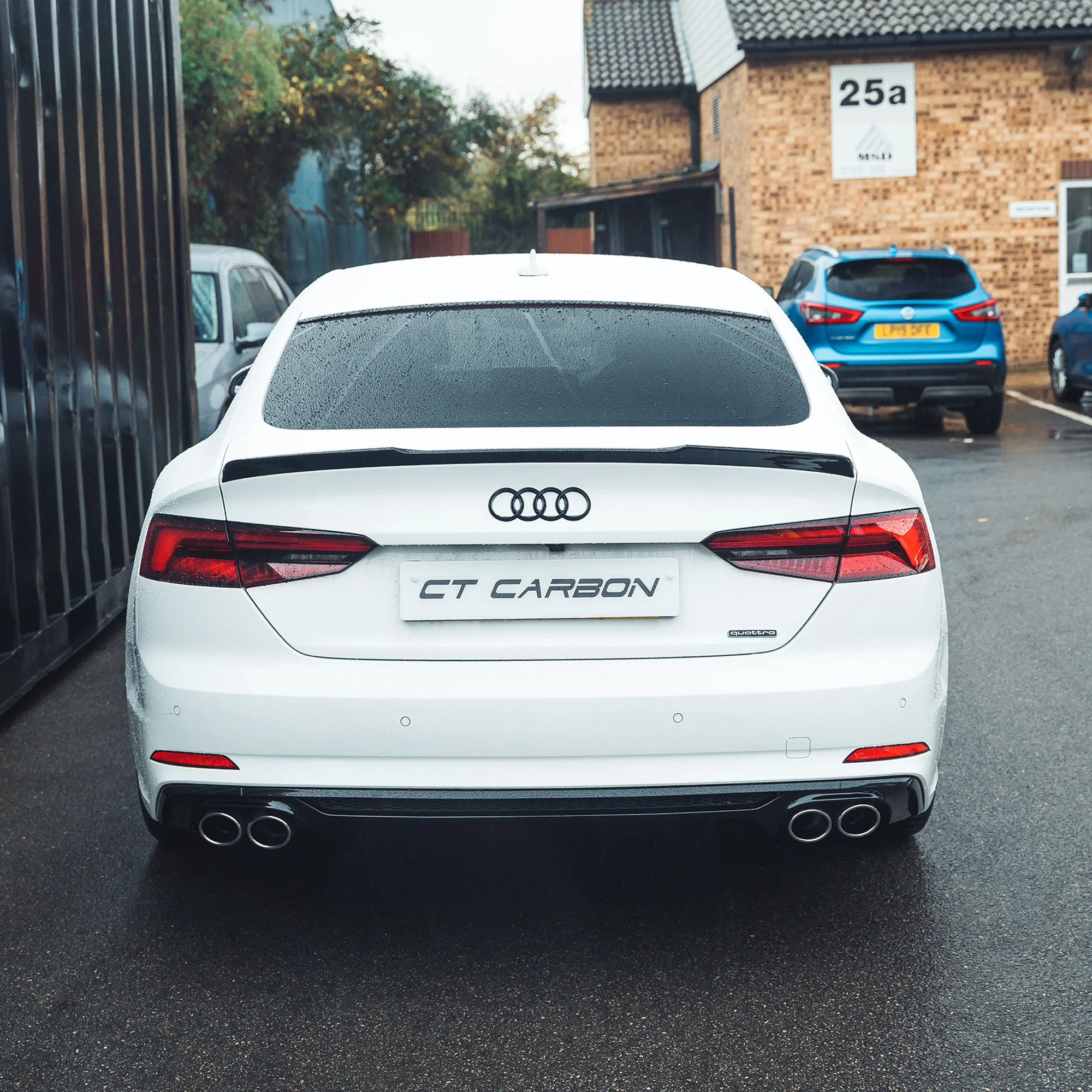 AUDI A5/S5 B9 2016-2019 GLOSS BLACK DIFFUSER-Diffuser-BLAK BY CT-CT Carbon - High-quality carbon fiber and gloss black aerodynamic parts for premium sports and luxury vehicles.