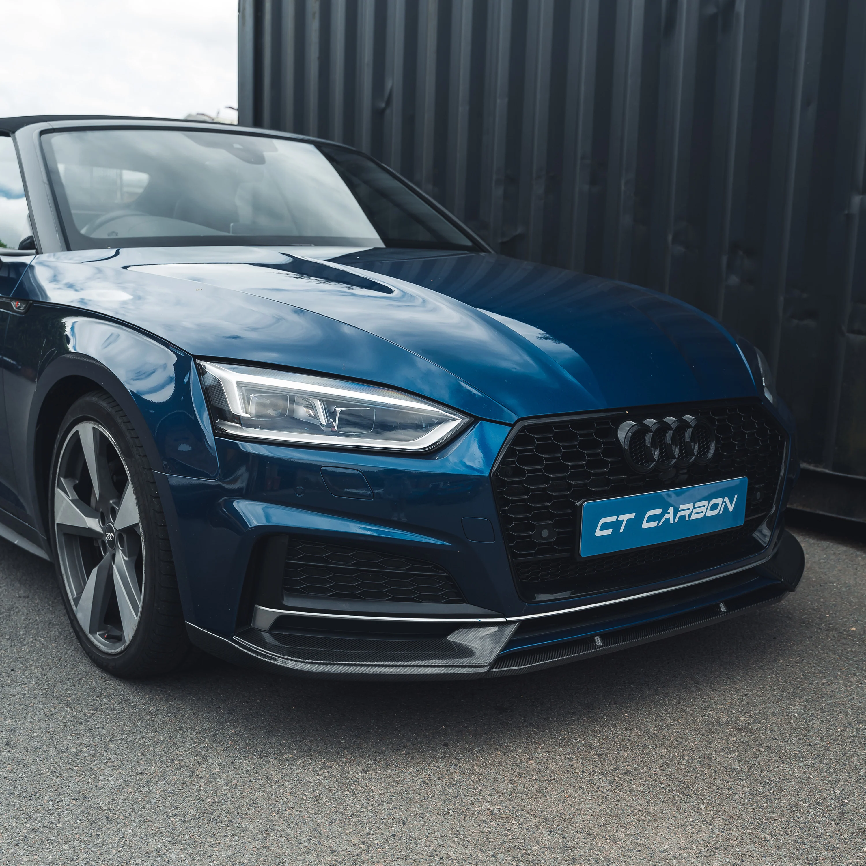 AUDI A5 S5 B9 CARBON FIBRE SPLITTER-Splitter-CT CARBON-CT Carbon - High-quality carbon fiber and gloss black aerodynamic parts for premium sports and luxury vehicles.