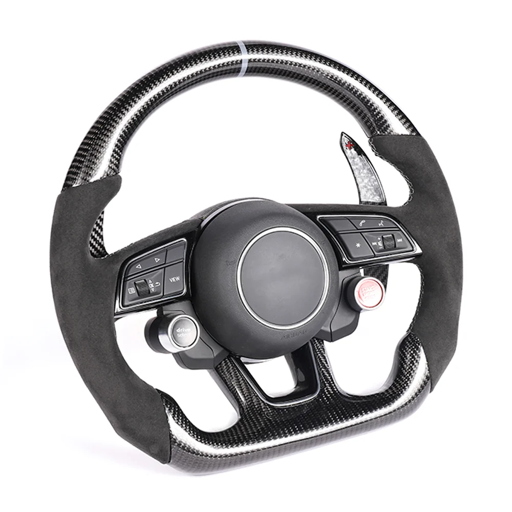 AUDI B9 & 8V 2016-2024 CARBON FIBRE / ALCANTARA FLAT BOTTOM CUSTOM STEERING WHEEL
