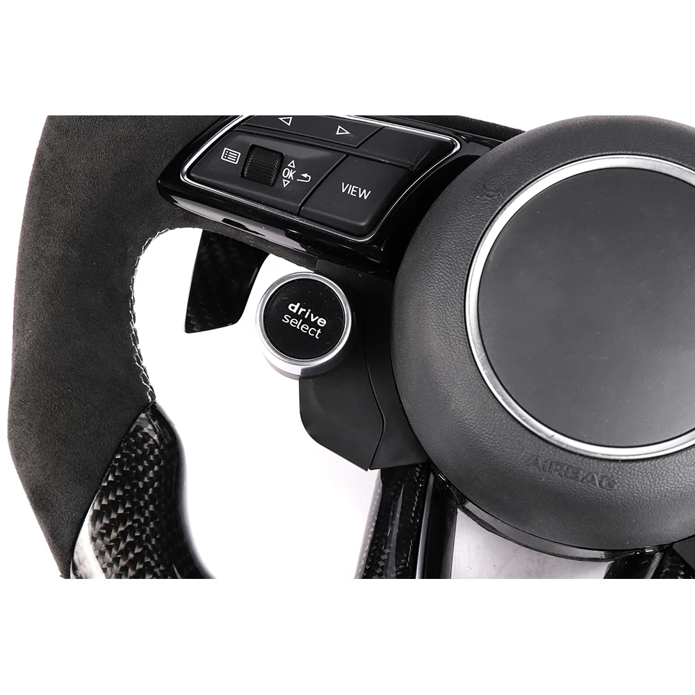 AUDI B9 & 8V 2016-2024 CARBON FIBRE / ALCANTARA FLAT BOTTOM CUSTOM STEERING WHEEL