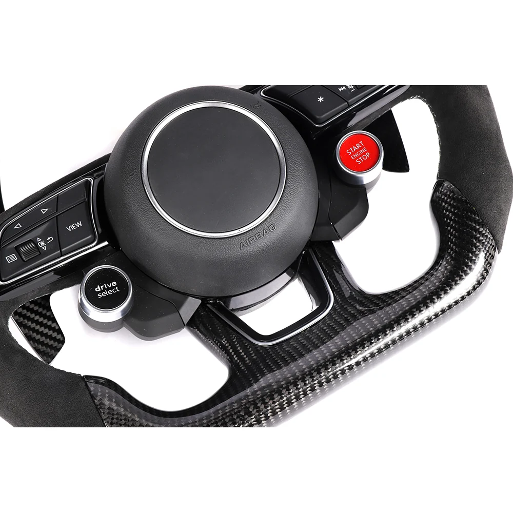 AUDI B9 & 8V 2016-2024 CARBON FIBRE / ALCANTARA FLAT BOTTOM CUSTOM STEERING WHEEL