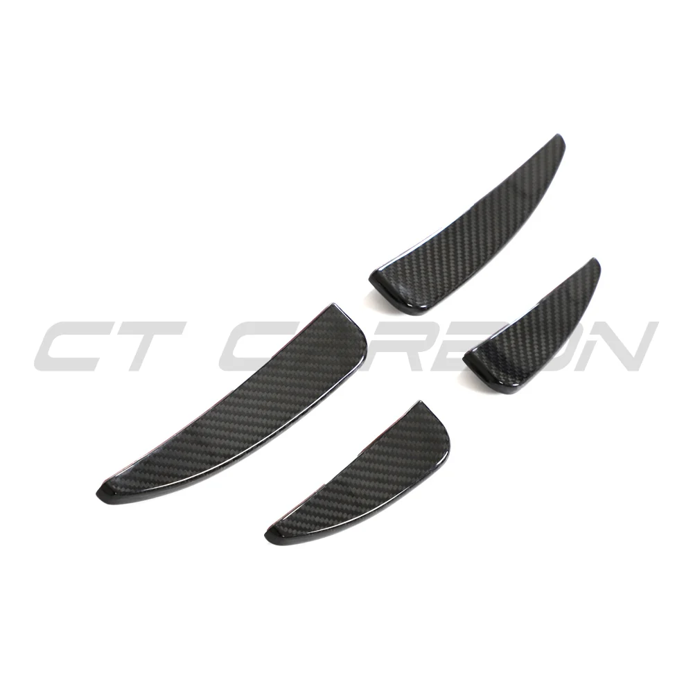AUDI R8 V10 GEN 2.5 2020-2023 CARBON FIBRE FRONT CANARDS-Accessories-CT CARBON-CT Carbon - High-quality carbon fiber and gloss black aerodynamic parts for premium sports and luxury vehicles.