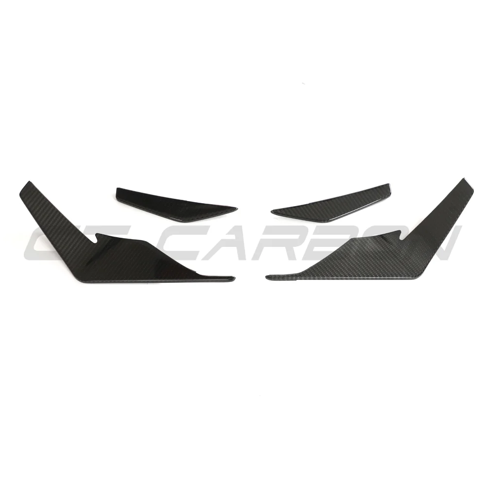 AUDI R8 V10 GEN 2.5 2020-2023 CARBON FIBRE FRONT CANARDS - V2-Spoiler-CT CARBON-CT Carbon - High-quality carbon fiber and gloss black aerodynamic parts for premium sports and luxury vehicles.