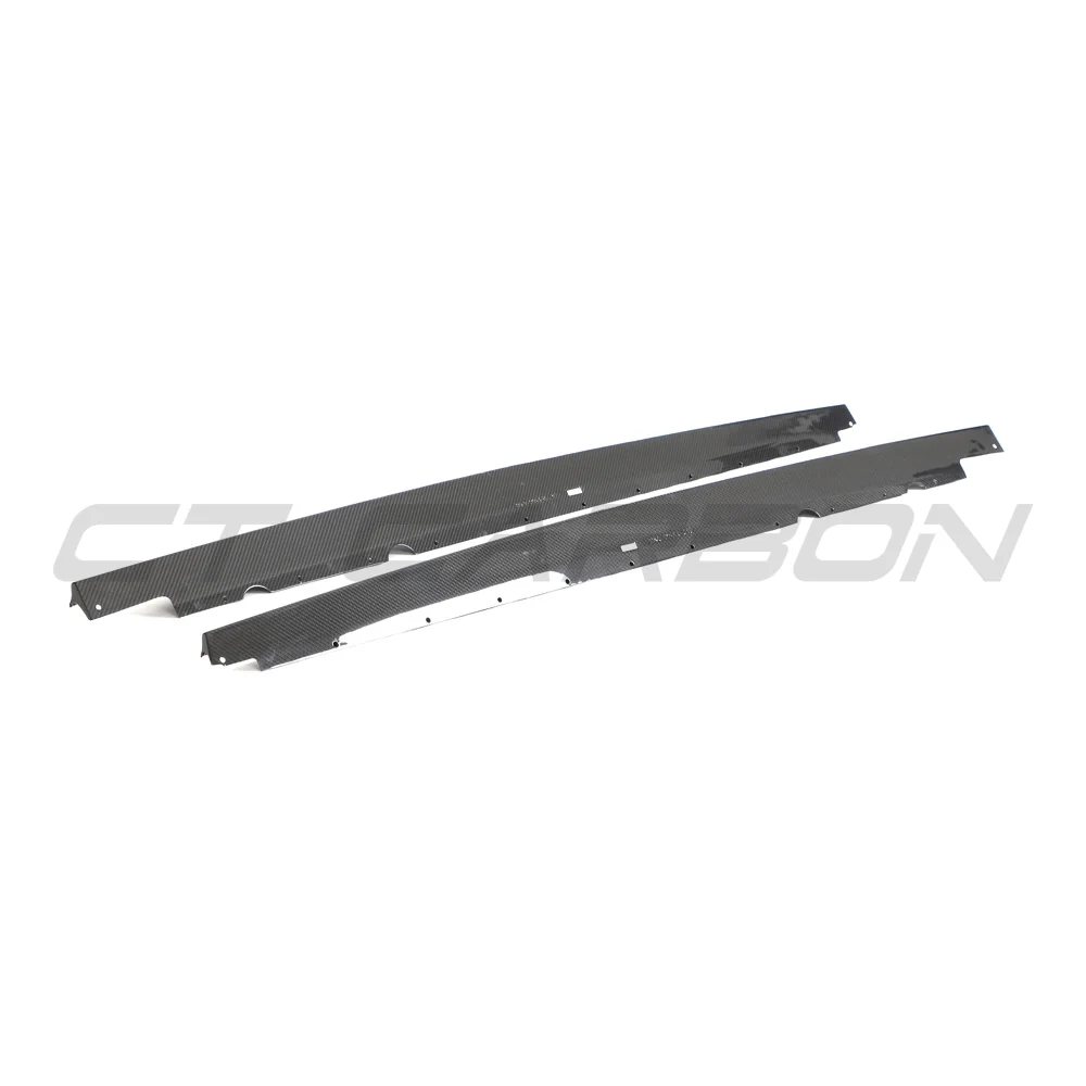 AUDI R8 V10 GEN 2.5 CARBON FIBRE SIDE SKIRTS-Side Skirts-CT CARBON-CT Carbon - High-quality carbon fiber and gloss black aerodynamic parts for premium sports and luxury vehicles.
