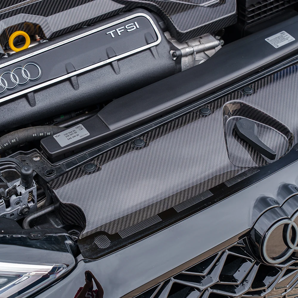 AUDI RS3 8Y 2020+ CARBON FIBRE ENGINE BAY SCUTTLE TRIM-Accessories-CT CARBON-CT Carbon - High-quality carbon fiber and gloss black aerodynamic parts for premium sports and luxury vehicles.