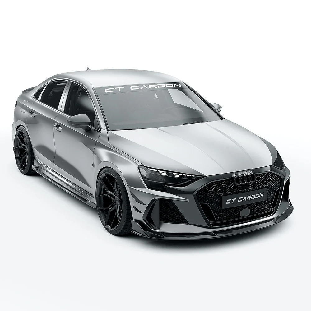 AUDI RS3 8Y 2025+ FACELIFT SALOON FULL CARBON FIBRE KIT - CT DESIGN-Kit-CT CARBON-CT Carbon - High-quality carbon fiber and gloss black aerodynamic parts for premium sports and luxury vehicles.