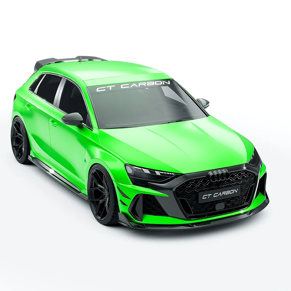 AUDI RS3 8Y 2025+ FACELIFT SPORTBACK FULL CARBON FIBRE KIT - CT DESIGN-Kit-CT CARBON-CT Carbon - High-quality carbon fiber and gloss black aerodynamic parts for premium sports and luxury vehicles.