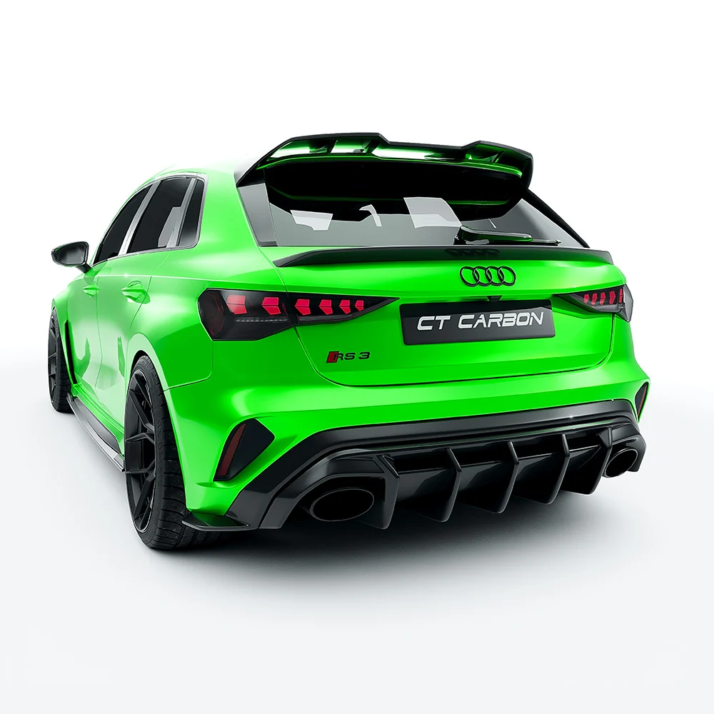 AUDI RS3 8Y 2025+ FACELIFT SPORTBACK FULL CARBON FIBRE KIT - CT DESIGN-Kit-CT CARBON-CT Carbon - High-quality carbon fiber and gloss black aerodynamic parts for premium sports and luxury vehicles.