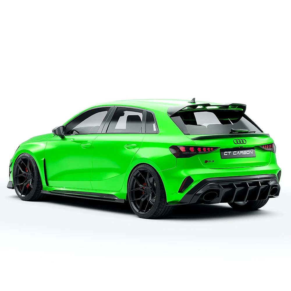 AUDI RS3 8Y 2025+ FACELIFT SPORTBACK FULL CARBON FIBRE KIT - CT DESIGN-Kit-CT CARBON-CT Carbon - High-quality carbon fiber and gloss black aerodynamic parts for premium sports and luxury vehicles.