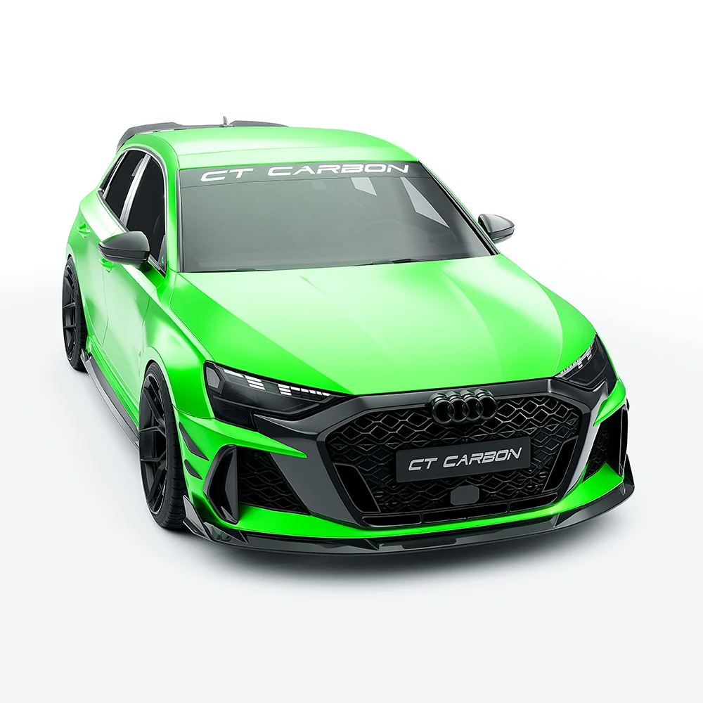 AUDI RS3 8Y 2025+ FACELIFT SPORTBACK FULL CARBON FIBRE KIT - CT DESIGN-Kit-CT CARBON-CT Carbon - High-quality carbon fiber and gloss black aerodynamic parts for premium sports and luxury vehicles.
