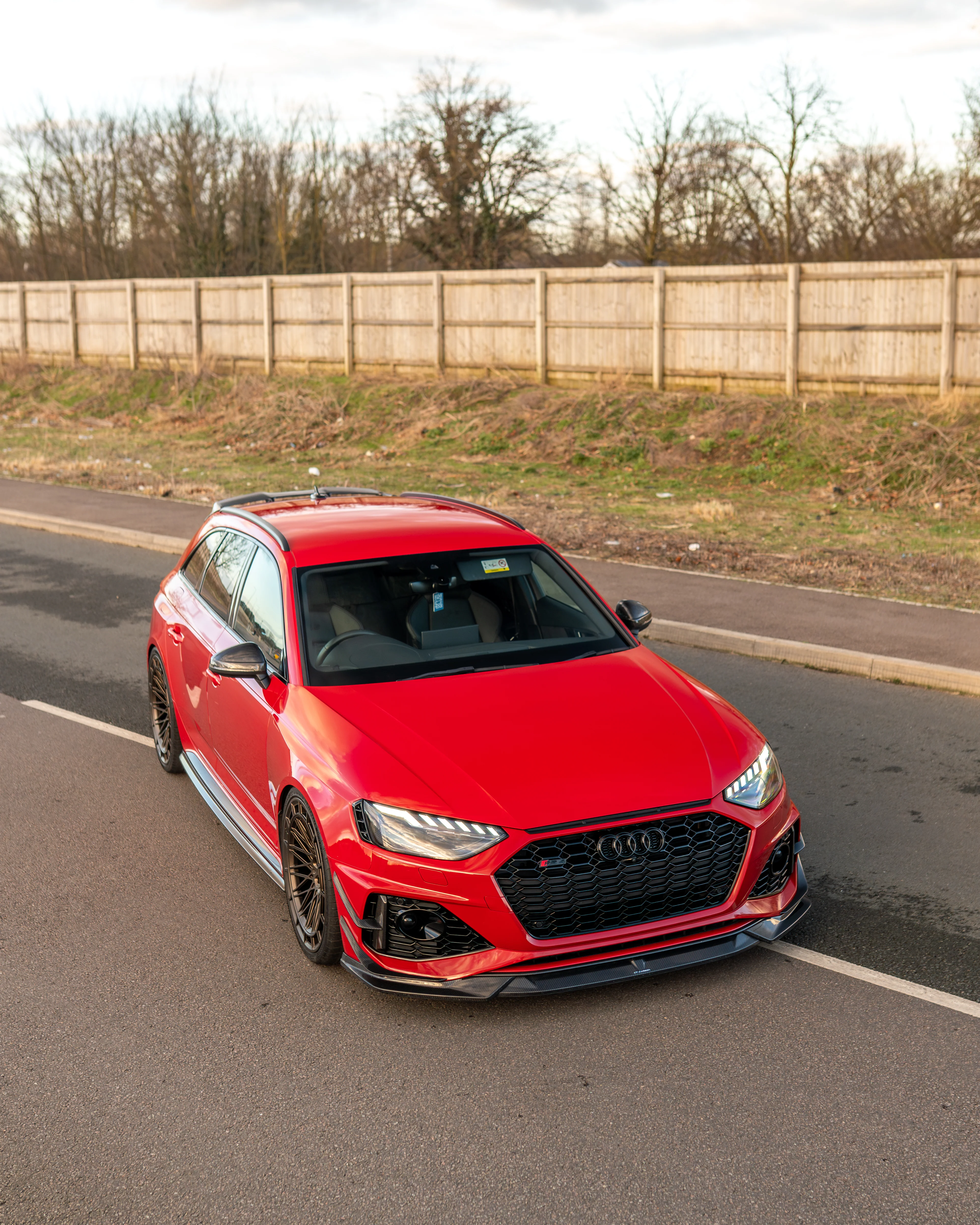 AUDI RS4 B9.5 CARBON FIBRE FRONT CANARDS- CT DESIGN-Accessories-CT CARBON-CT Carbon - High-quality carbon fiber and gloss black aerodynamic parts for premium sports and luxury vehicles.