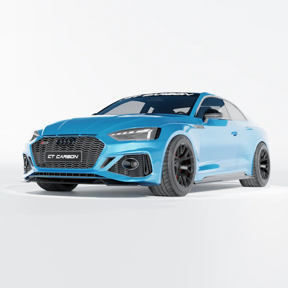 AUDI RS5 B9.5 COUPE 2020-2024 CARBON FIBRE SIDE SKIRTS - CT DESIGN-Side Skirts-CT CARBON-CT Carbon - High-quality carbon fiber and gloss black aerodynamic parts for premium sports and luxury vehicles.