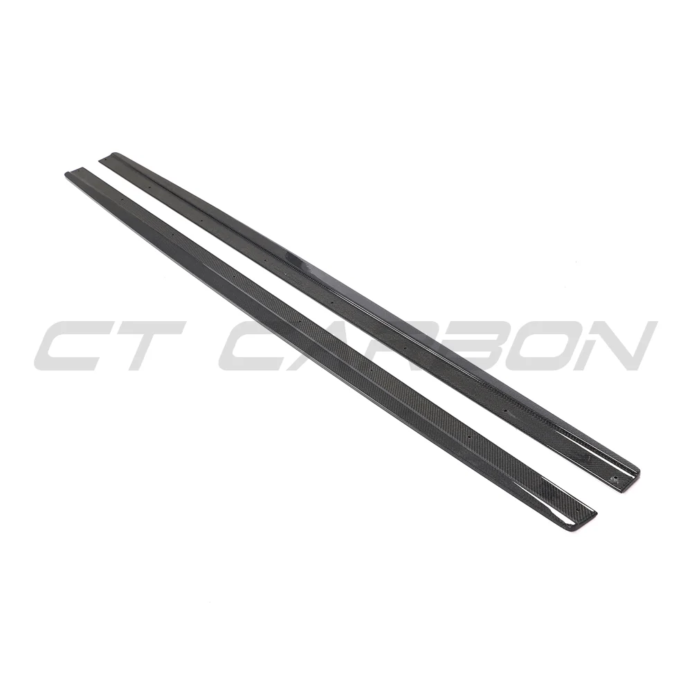 AUDI RS6 C7/C7.5 2013-2018 CARBON FIBRE SIDE SKIRTS-Side Skirts-CT CARBON-CT Carbon - High-quality carbon fiber and gloss black aerodynamic parts for premium sports and luxury vehicles.