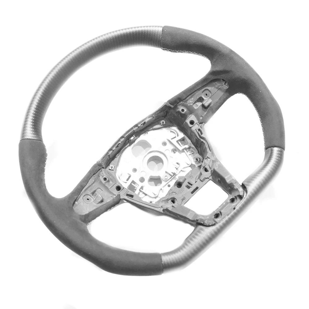 AUDI RS6/RS7 C8 MATTE CARBON FIBRE & ALCANTARA FLAT BOTTOM CUSTOM STEERING WHEEL-Custom Steering Wheels-CT CARBON-CT Carbon - High-quality carbon fiber and gloss black aerodynamic parts for premium sports and luxury vehicles.