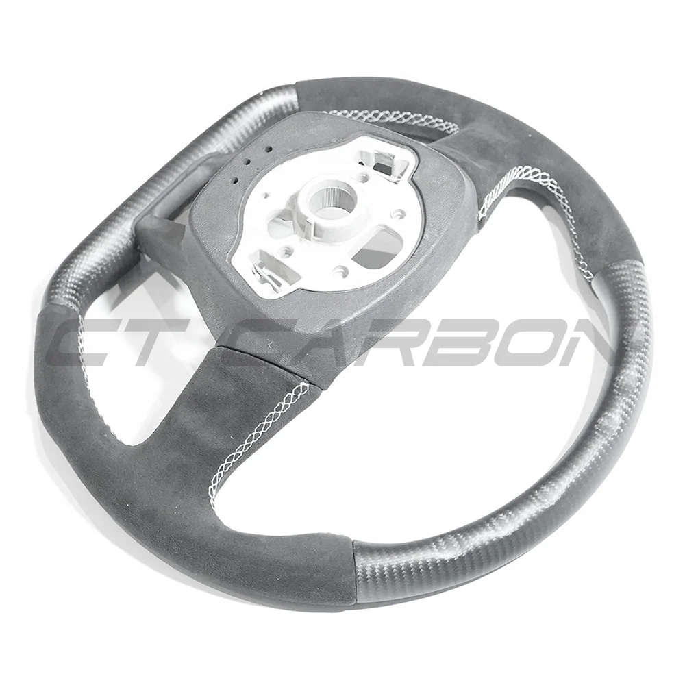AUDI RS6/RS7 C8 MATTE CARBON FIBRE & ALCANTARA FLAT BOTTOM CUSTOM STEERING WHEEL-Custom Steering Wheels-CT CARBON-CT Carbon - High-quality carbon fiber and gloss black aerodynamic parts for premium sports and luxury vehicles.