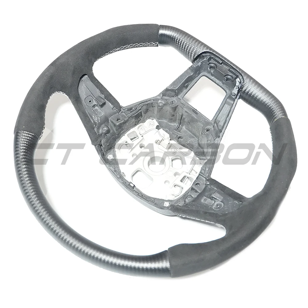 AUDI RS6/RS7 C8 MATTE CARBON FIBRE & ALCANTARA FLAT BOTTOM CUSTOM STEERING WHEEL-Custom Steering Wheels-CT CARBON-CT Carbon - High-quality carbon fiber and gloss black aerodynamic parts for premium sports and luxury vehicles.