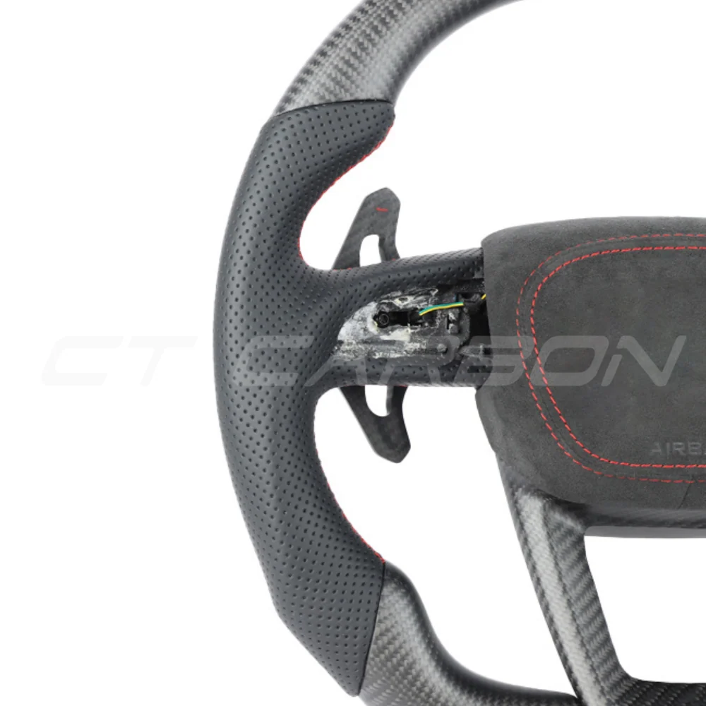 AUDI A6/S6/RS6 & A7/S7/RS7 C8 CARBON FIBRE / LEATHER FLAT TOP AND BOTTOM CUSTOM STEERING WHEEL