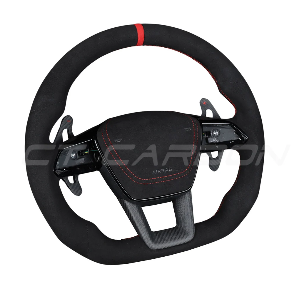 AUDI A6/S6/RS6 & A7/S7/RS7 C8 FULL ALCANTARA FLAT BOTTOM CUSTOM STEERING WHEEL