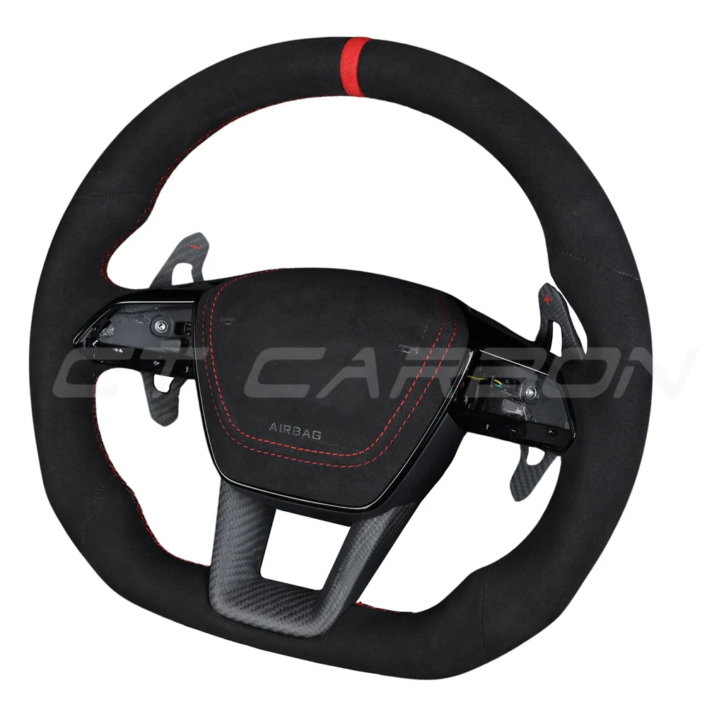 AUDI A6/S6/RS6 & A7/S7/RS7 C8 FULL ALCANTARA FLAT BOTTOM CUSTOM STEERING WHEEL