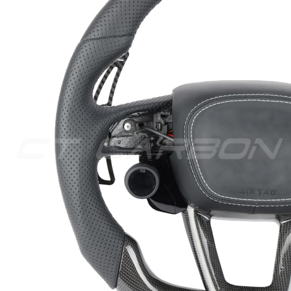 AUDI A6/S6/RS6 & A7/S7/RS7 C8 PERFORATED LEATHER / CARBON FIBRE FLAT BOTTOM CUSTOM STEERING WHEEL