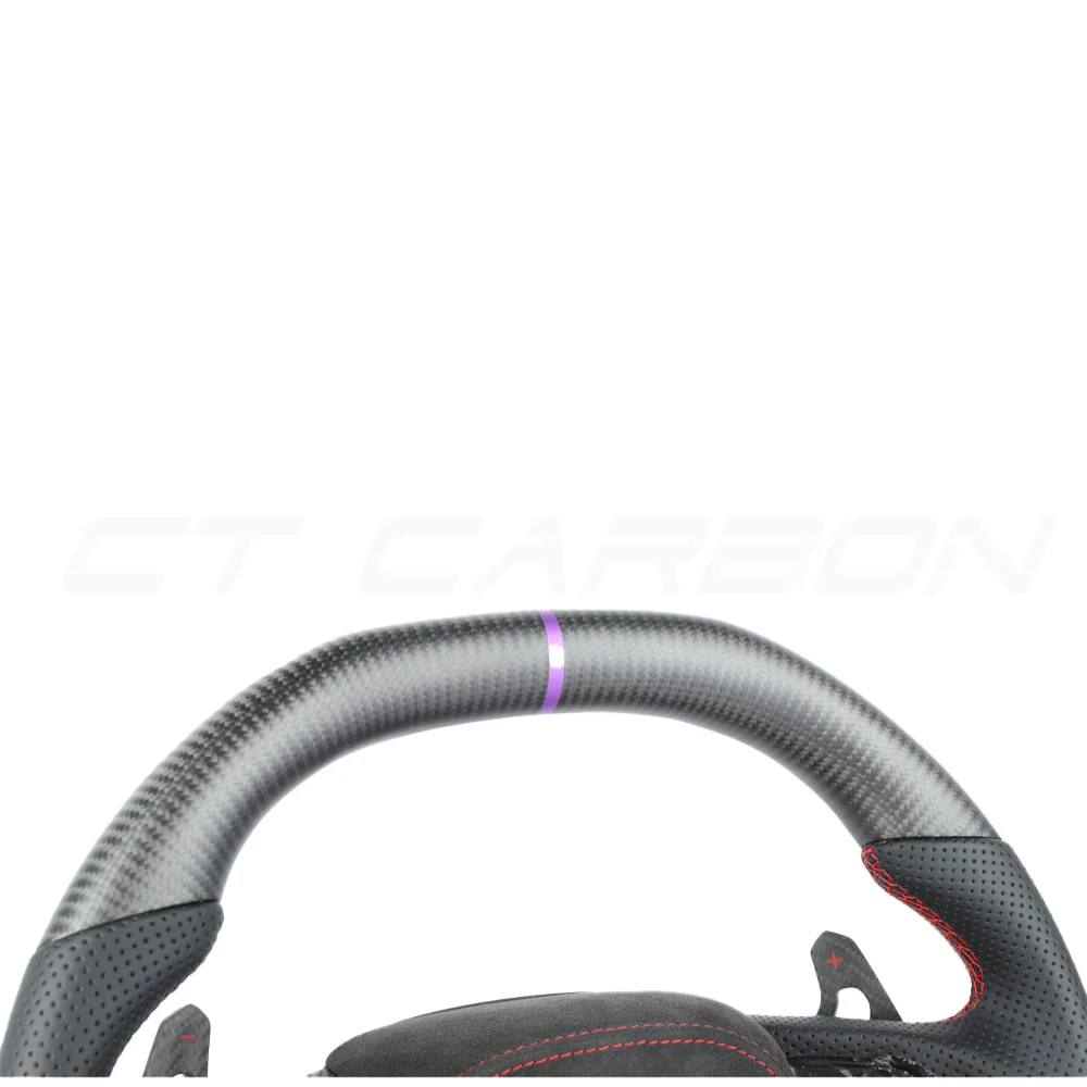 AUDI RSQ3/RSQ5/RSQ8 CARBON FIBRE / LEATHER FLAT TOP AND BOTTOM CUSTOM STEERING WHEEL