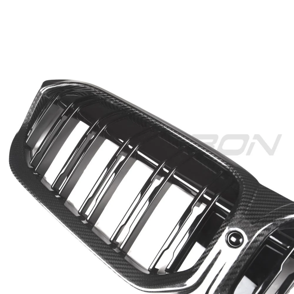 BMW 3 SERIES G20/G21 LCI 2022+ CARBON FIBRE DOUBLE SLAT GRILLE-Accessories-CT CARBON-CT Carbon - High-quality carbon fiber and gloss black aerodynamic parts for premium sports and luxury vehicles.