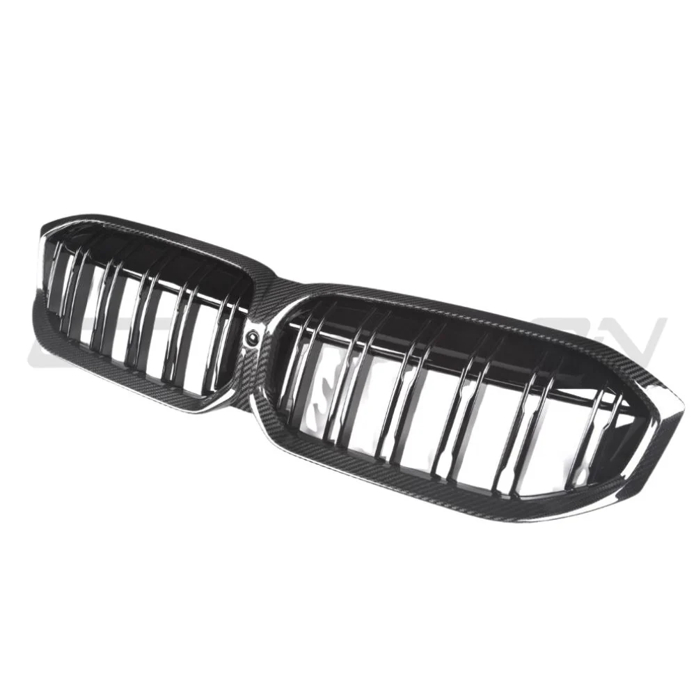 BMW 3 SERIES G20/G21 LCI 2022+ CARBON FIBRE DOUBLE SLAT GRILLE-Accessories-CT CARBON-CT Carbon - High-quality carbon fiber and gloss black aerodynamic parts for premium sports and luxury vehicles.