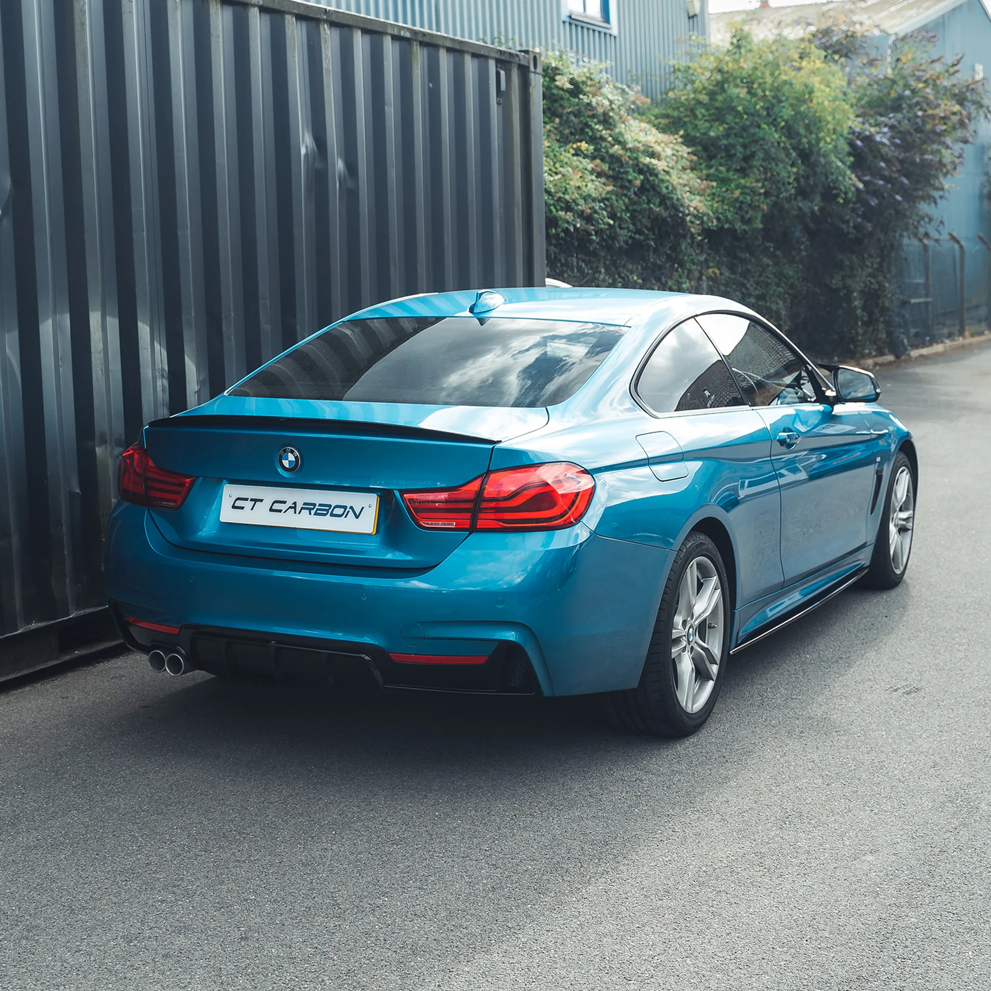BMW 4 SERIES F32 GLOSS BLACK FULL KIT (TWIN EXHAUST) - MP STYLE - BLAK BY CT CARBON-Kit-BLAK BY CT-CT Carbon - High-quality carbon fiber and gloss black aerodynamic parts for premium sports and luxury vehicles.