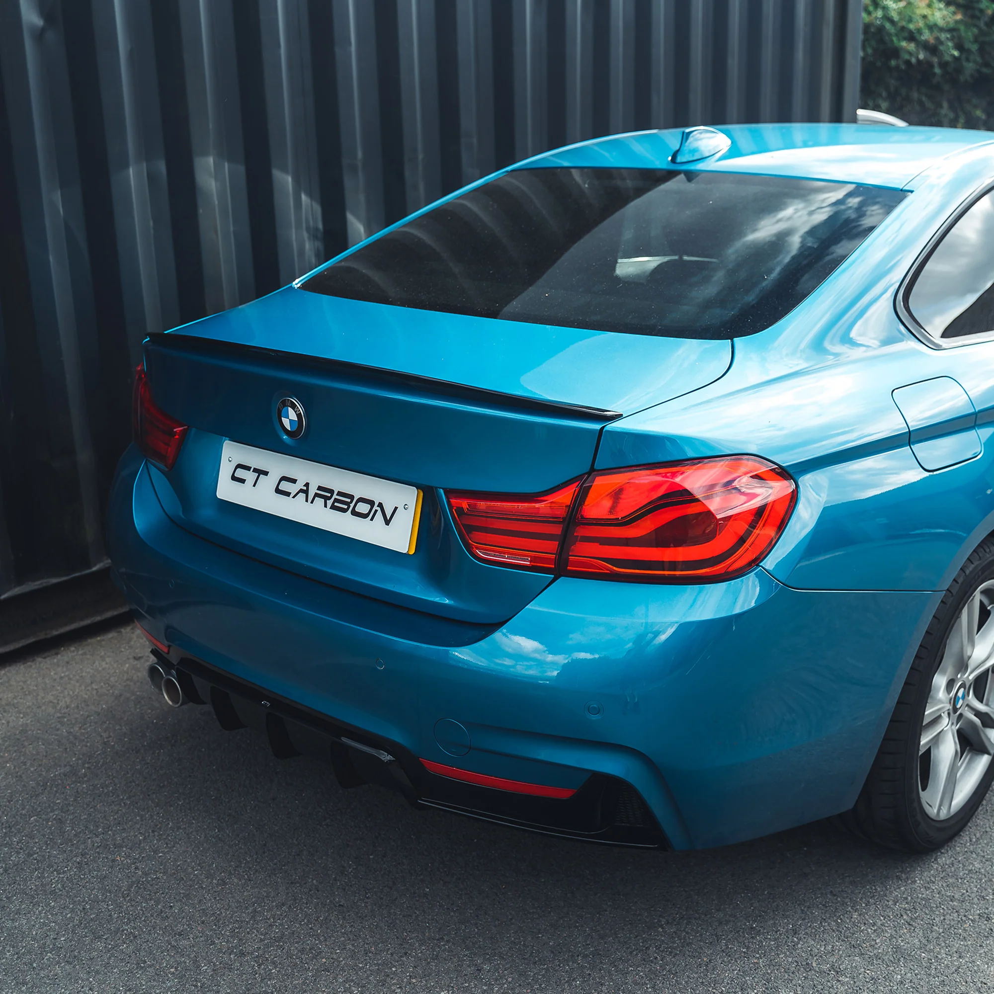 BMW 4 SERIES F32 GLOSS BLACK FULL KIT (TWIN EXHAUST) - MP STYLE - BLAK BY CT CARBON-Kit-BLAK BY CT-CT Carbon - High-quality carbon fiber and gloss black aerodynamic parts for premium sports and luxury vehicles.
