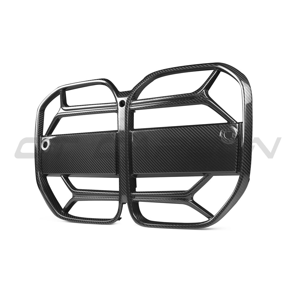 BMW 4 SERIES 2020+ G22/G23 CARBON FIBRE CSL GRILLE - WITHOUT ACC-Grille-CT CARBON-CT Carbon - High-quality carbon fiber and gloss black aerodynamic parts for premium sports and luxury vehicles.
