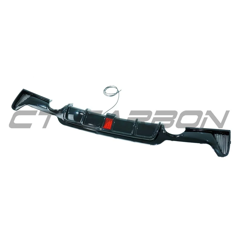 BMW 4 SERIES F32/F33/F36 GLOSS BLACK DUAL EXHAUST DIFFUSER WITH LED - V3