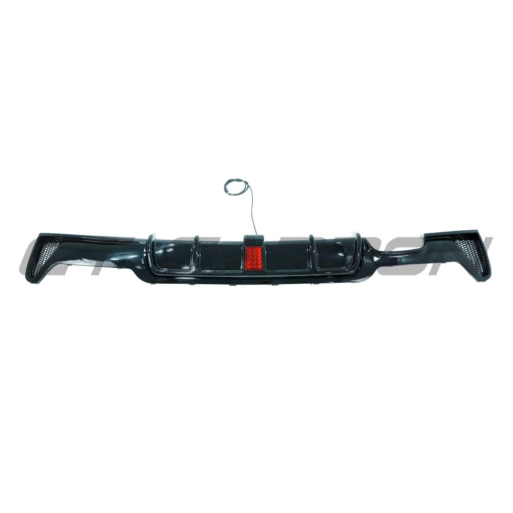 BMW 4 SERIES F32/F33/F36 GLOSS BLACK TWIN LEFT EXHAUST DIFFUSER WITH LED - V3