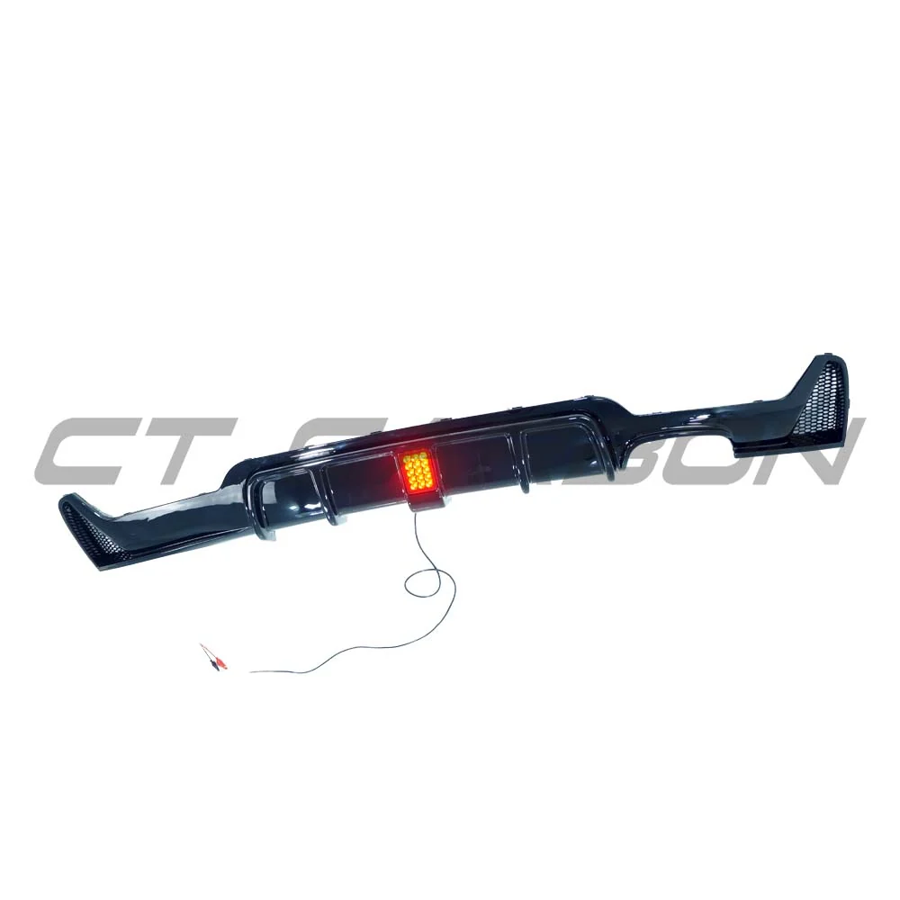 BMW 4 SERIES F32/F33/F36 GLOSS BLACK TWIN LEFT EXHAUST DIFFUSER WITH LED - V3