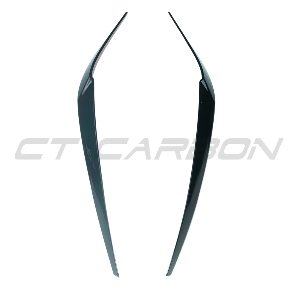 BMW 5 SERIES G30 GLOSS BLACK HEADLIGHT EYEBROWS/EYELIDS-Accessories-BLAK BY CT-CT Carbon - High-quality carbon fiber and gloss black aerodynamic parts for premium sports and luxury vehicles.