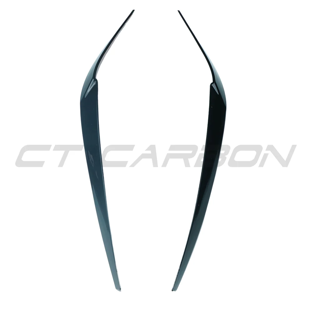 BMW 5 SERIES G30 GLOSS BLACK HEADLIGHT EYEBROWS/EYELIDS-Accessories-BLAK BY CT-CT Carbon - High-quality carbon fiber and gloss black aerodynamic parts for premium sports and luxury vehicles.