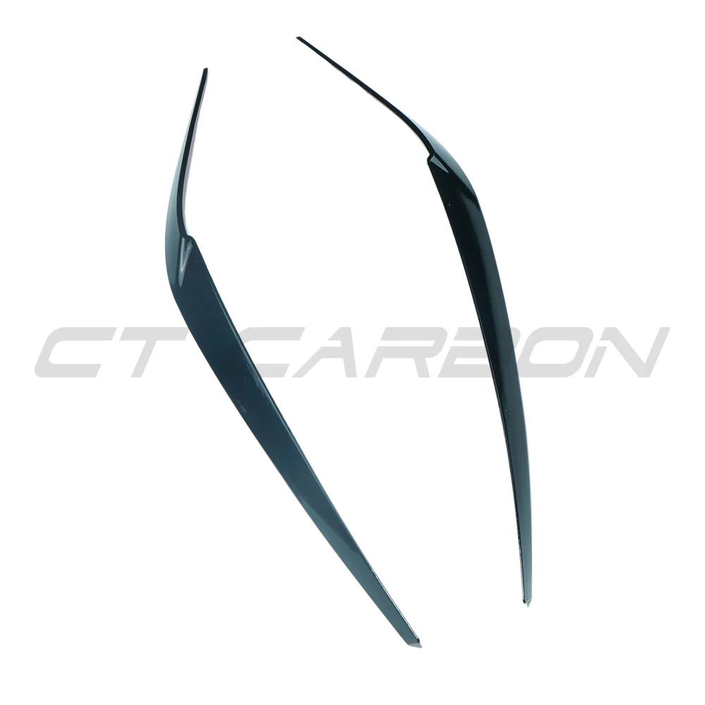 BMW 5 SERIES G30 GLOSS BLACK HEADLIGHT EYEBROWS/EYELIDS-Accessories-BLAK BY CT-CT Carbon - High-quality carbon fiber and gloss black aerodynamic parts for premium sports and luxury vehicles.