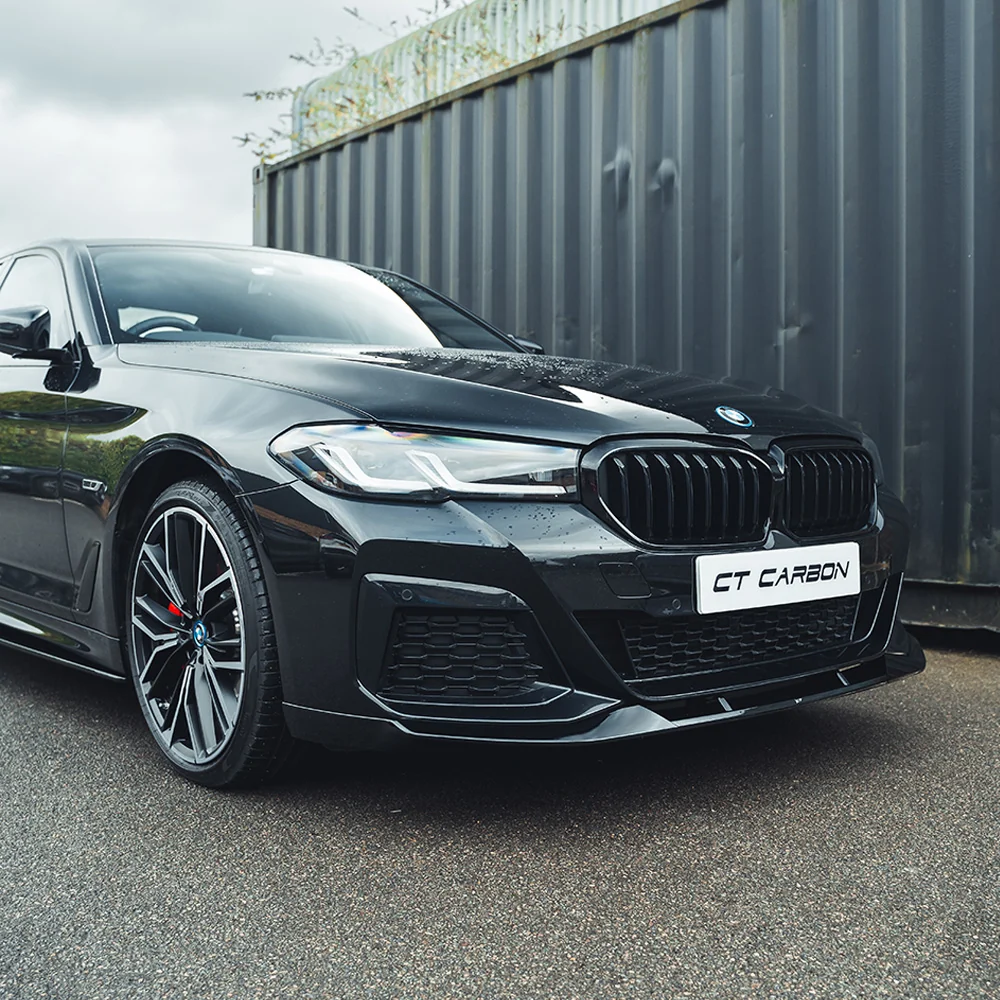 BMW 5 SERIES G30 LCI 21+ GLOSS BLACK KIT - MP STYLE-Kit-BLAK BY CT-CT Carbon - High-quality carbon fiber and gloss black aerodynamic parts for premium sports and luxury vehicles.