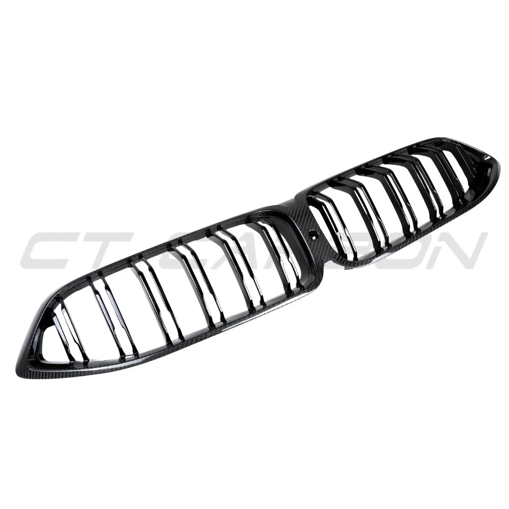 BMW 8 SERIES G14/G15/G16 2018-2023 CARBON FIBRE DOUBLE SLAT GRILLE-Accessories-CT CARBON-CT Carbon - High-quality carbon fiber and gloss black aerodynamic parts for premium sports and luxury vehicles.