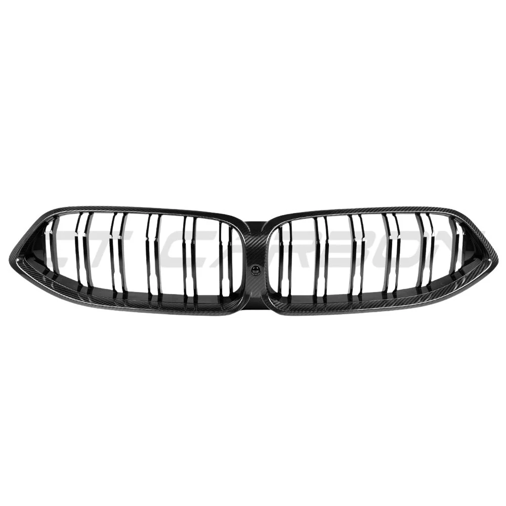 BMW 8 SERIES G14/G15/G16 2018-2023 CARBON FIBRE DOUBLE SLAT GRILLE-Accessories-CT CARBON-CT Carbon - High-quality carbon fiber and gloss black aerodynamic parts for premium sports and luxury vehicles.