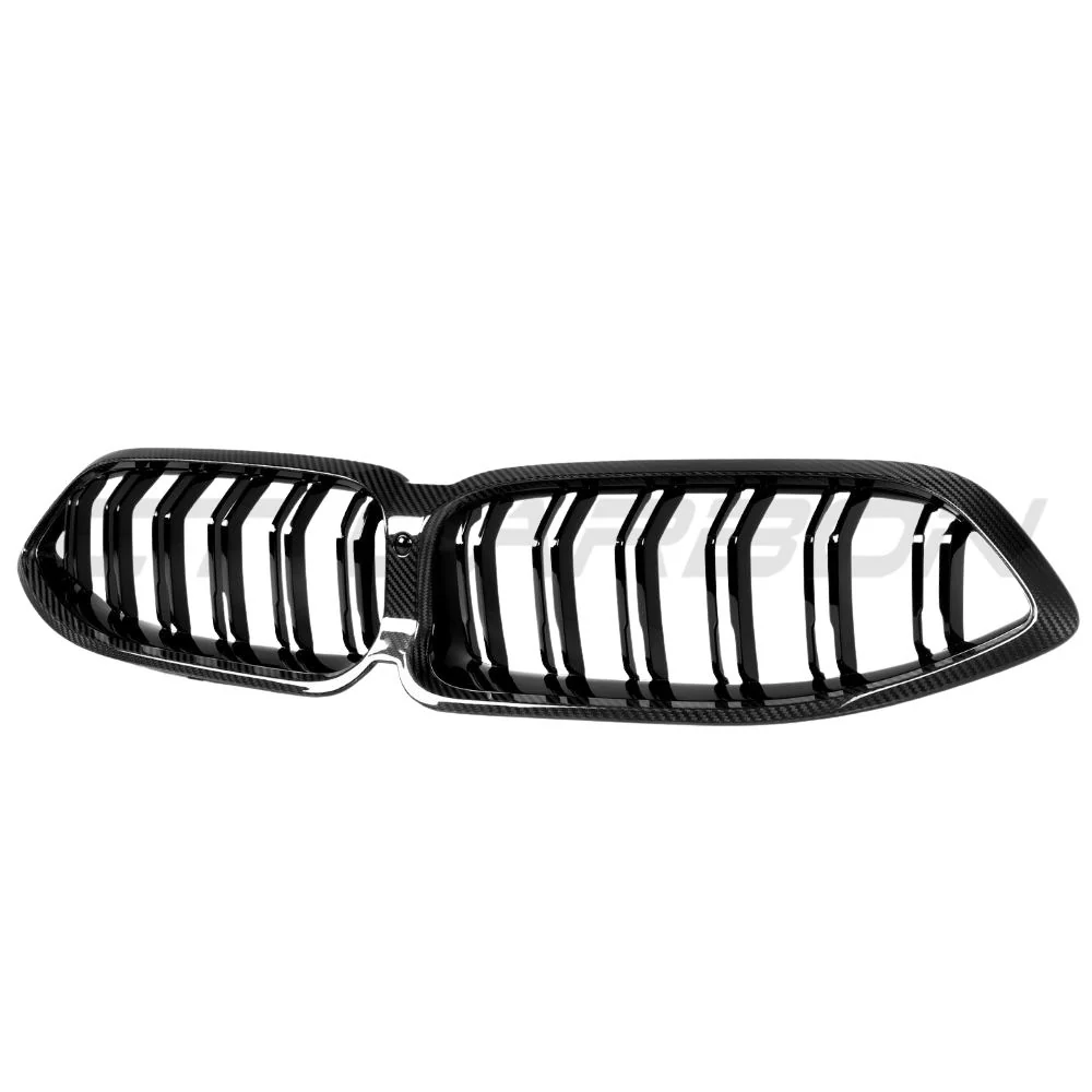 BMW 8 SERIES G14/G15/G16 LCI 2023+ CARBON FIBRE DOUBLE SLAT GRILLE-Accessories-CT CARBON-CT Carbon - High-quality carbon fiber and gloss black aerodynamic parts for premium sports and luxury vehicles.
