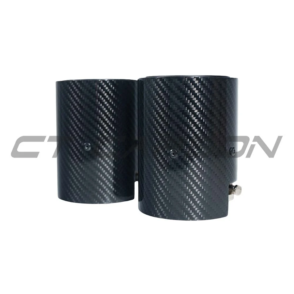 BMW F20/F21/F22/F23/F30/F31/F32/F33 CARBON EXHAUST TIPS - MATTE BLACK (SET OF 2)