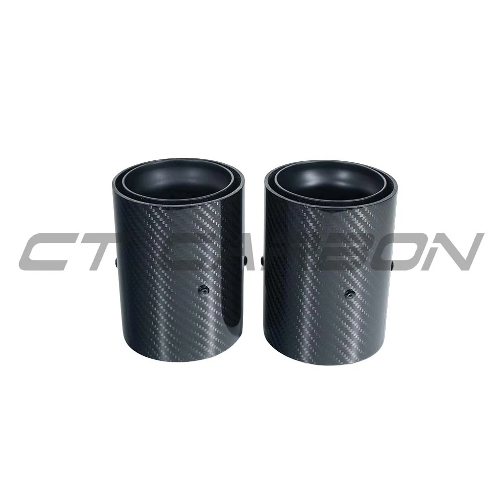 BMW F20/F21/F22/F23/F30/F31/F32/F33 CARBON EXHAUST TIPS - MATTE BLACK (SET OF 2)