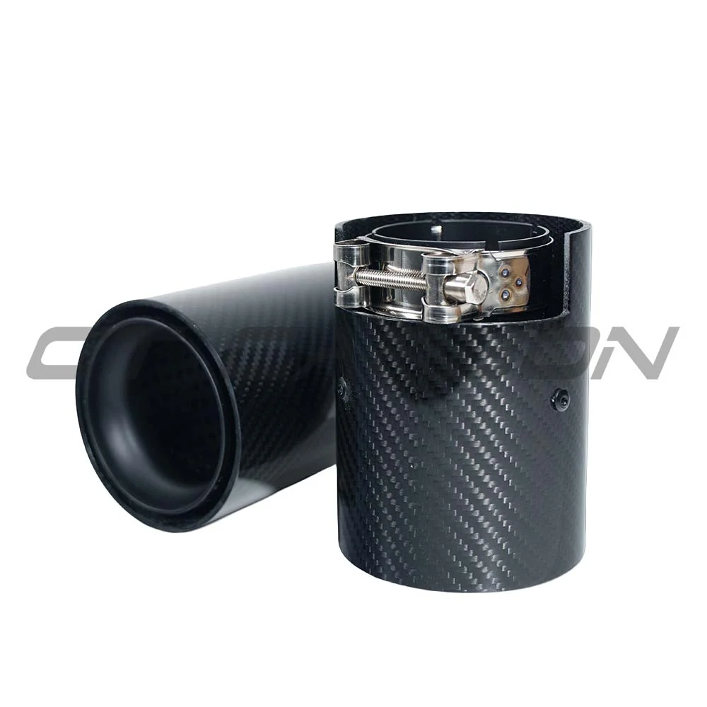 BMW F20/F21/F22/F23/F30/F31/F32/F33 CARBON EXHAUST TIPS - MATTE BLACK (SET OF 2)