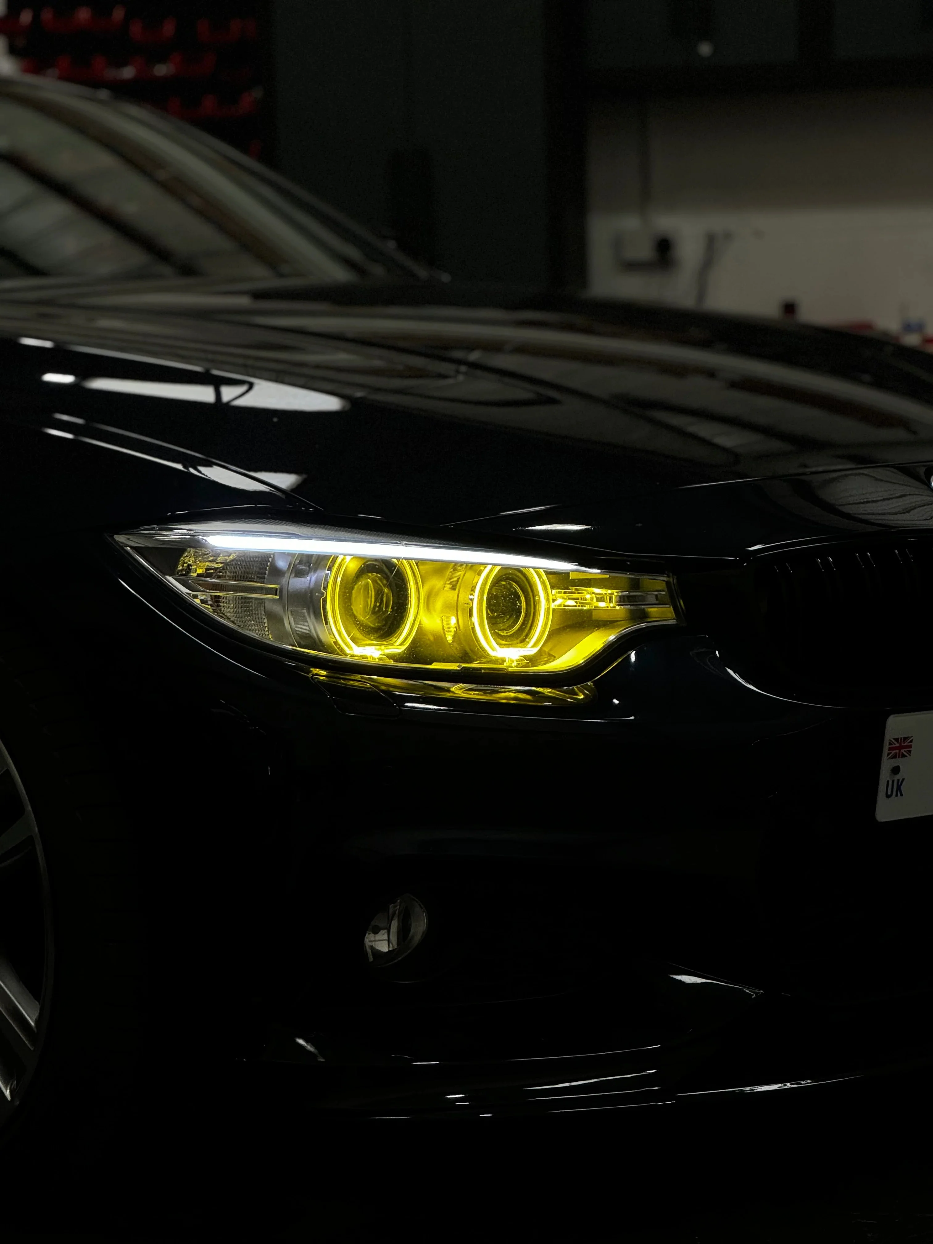 BMW F30/F31 3 SERIES PRE-LCI YELLOW XENON DRL MODULE SET (2012-2015)-DRL-CT CARBON-CT Carbon - High-quality carbon fiber and gloss black aerodynamic parts for premium sports and luxury vehicles.